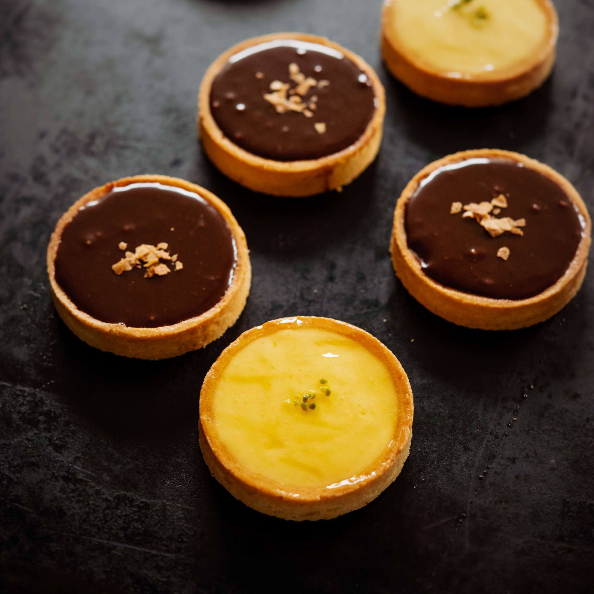 Tarte au Chocolat, Tarte au Citron, Tarte au Ganache Caramel