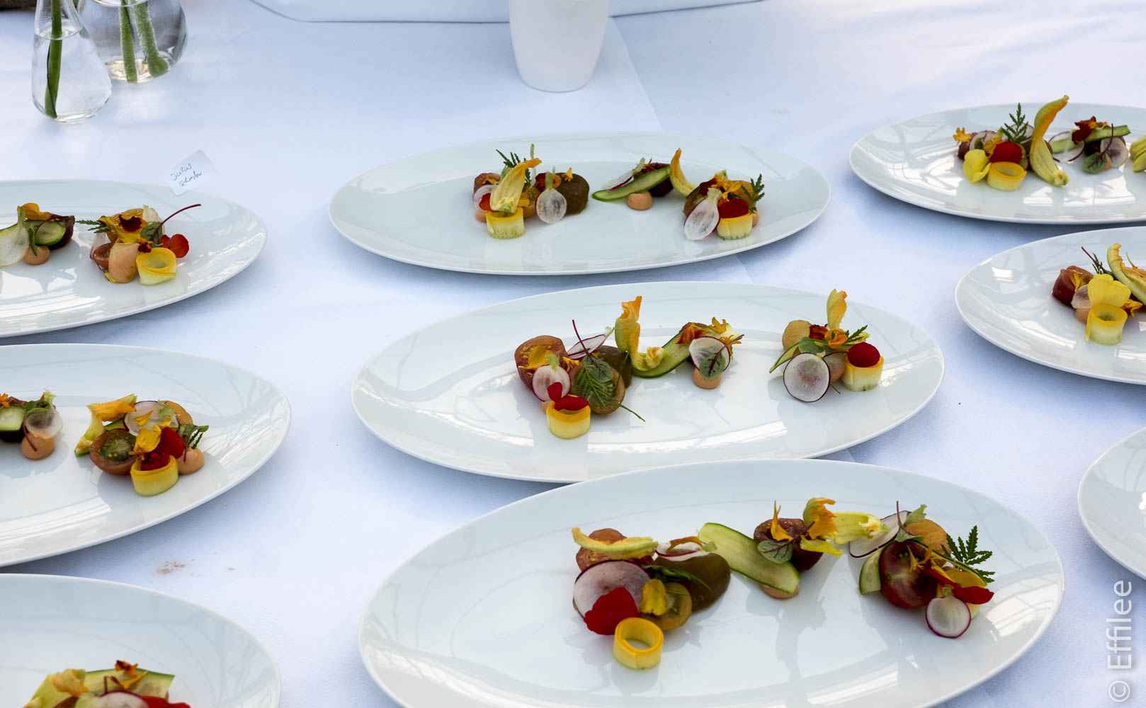 Tomaten, Holunderblüte, Tagetes, Shiso