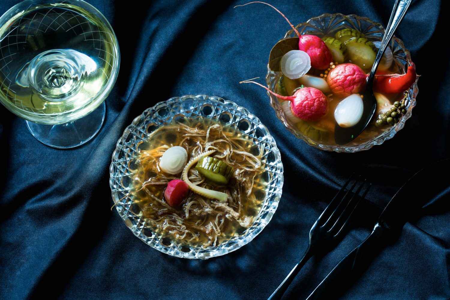 Rezept für Schweineschwänze - Madeiragelee - Mixed Pickles