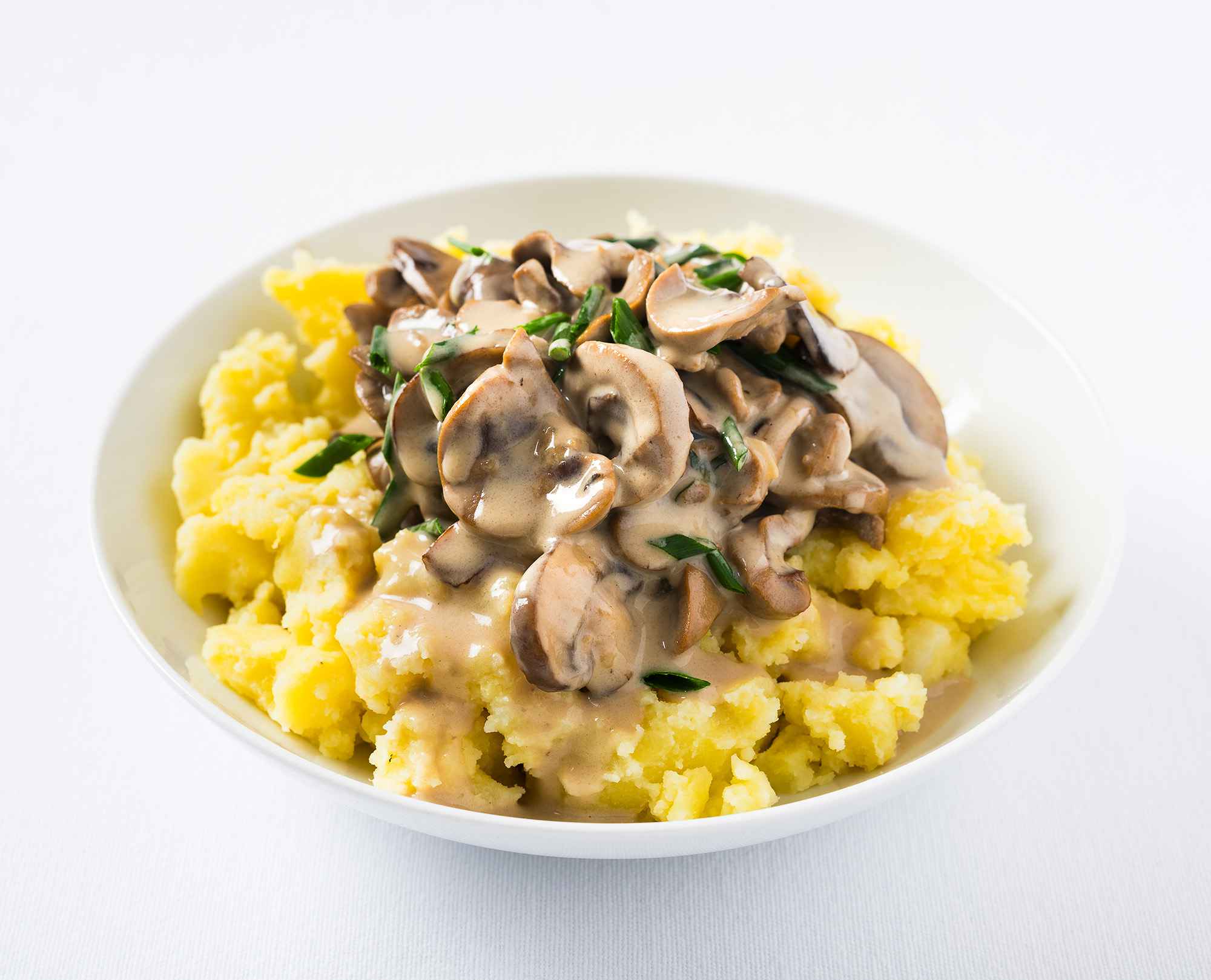 Rahm-Nieren mit Champignons auf Kartoffelstampf