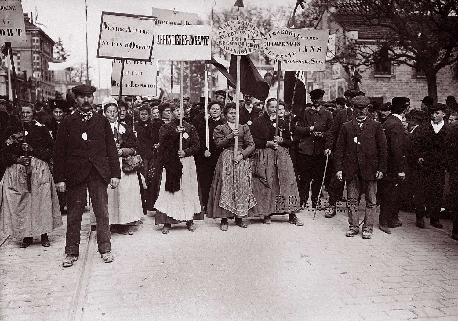 Demonstration in der Champagne 1911