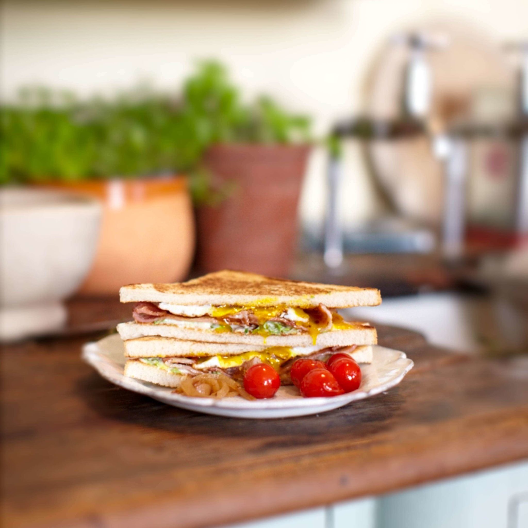 Spiegelei-Sandwich mit Bacon und Römersalat-Mayonnaise - Effilee
