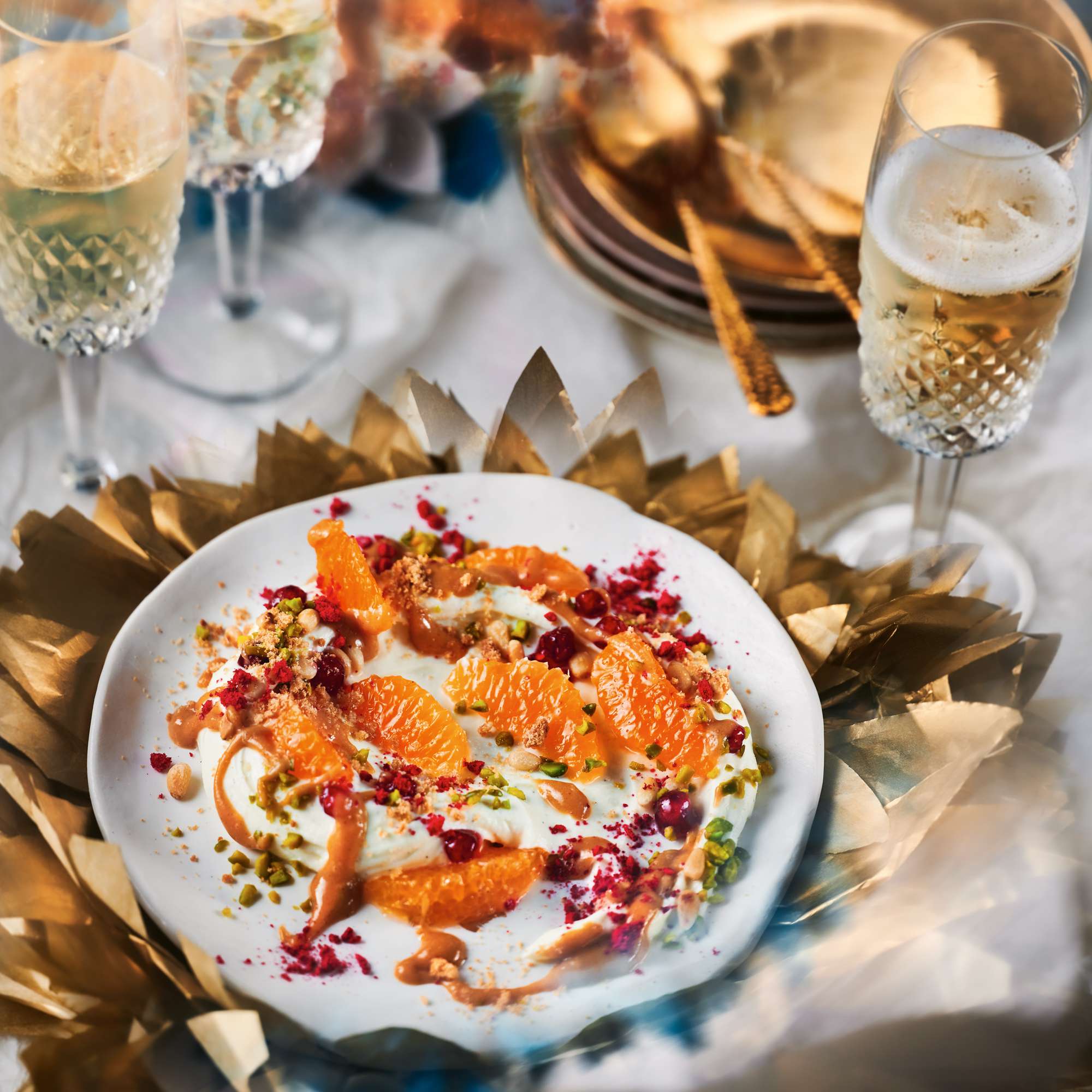 Clementine Mess mit Spekulatius und falscher Karamellsauce