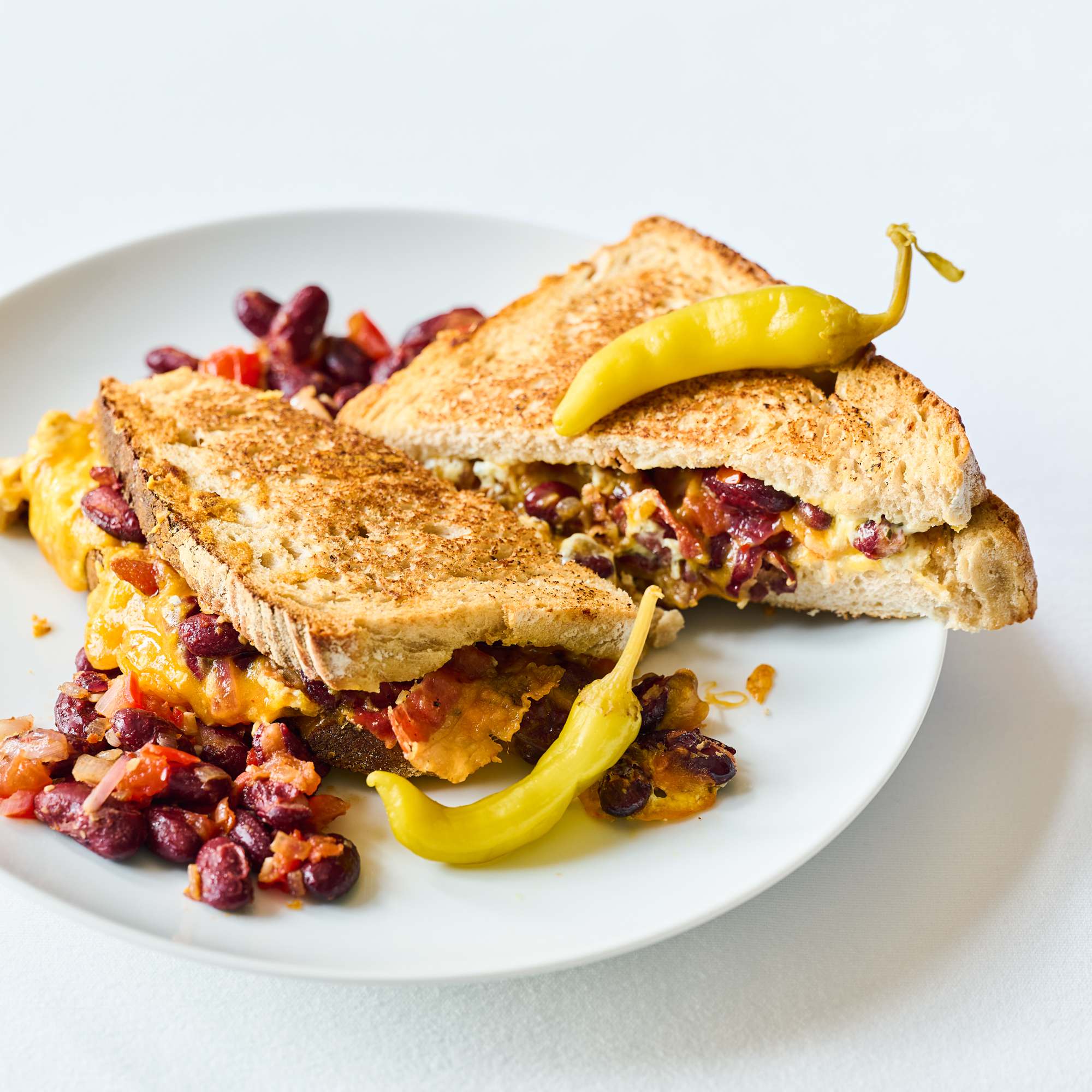 Grilled Cheese Chili Bean Sandwich