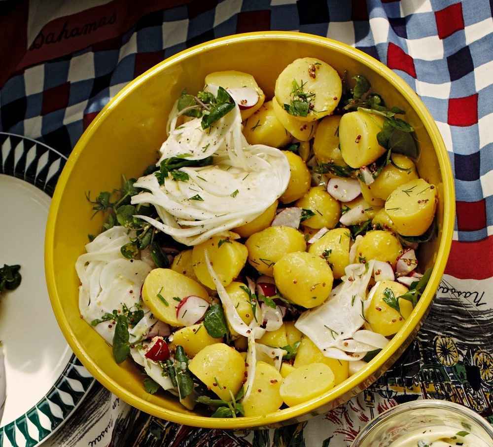 Kartoffelsalat Mit Schweinefleisch Und Brunnenkresse — Rezepte Suchen